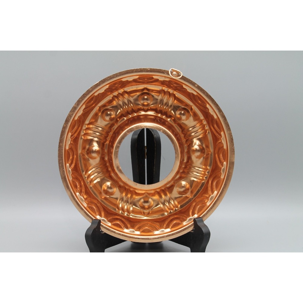 Vintage Copper Plated Ring Mold Decorative Wall Hanging Kitchen Mold 3.5 Cups